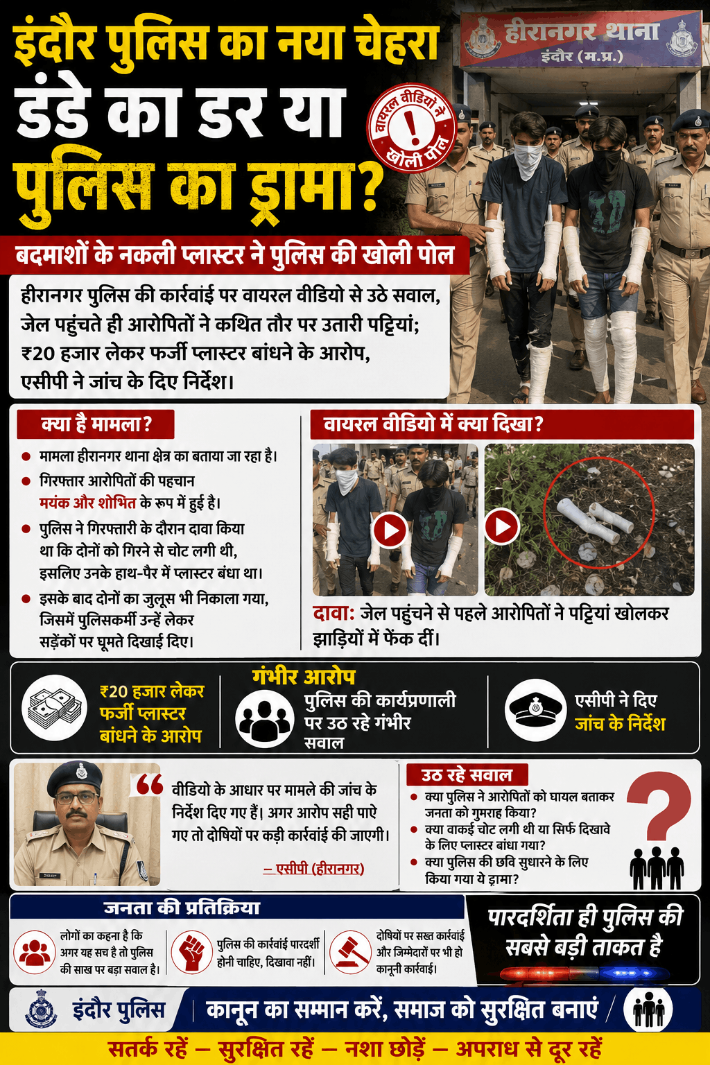 इंदौर: वायरल वीडियो से हीरानगर पुलिस की कार्रवाई पर उठे सवाल