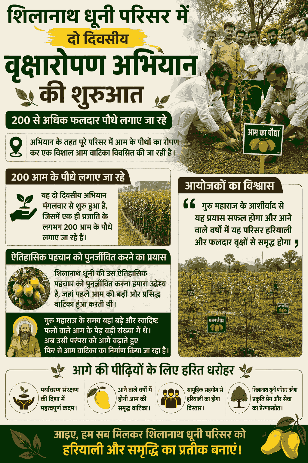 "शिलानाथ धुनी में 200 आम के पौधों से शुरू हुई विशाल आम वाटिका की पहल"